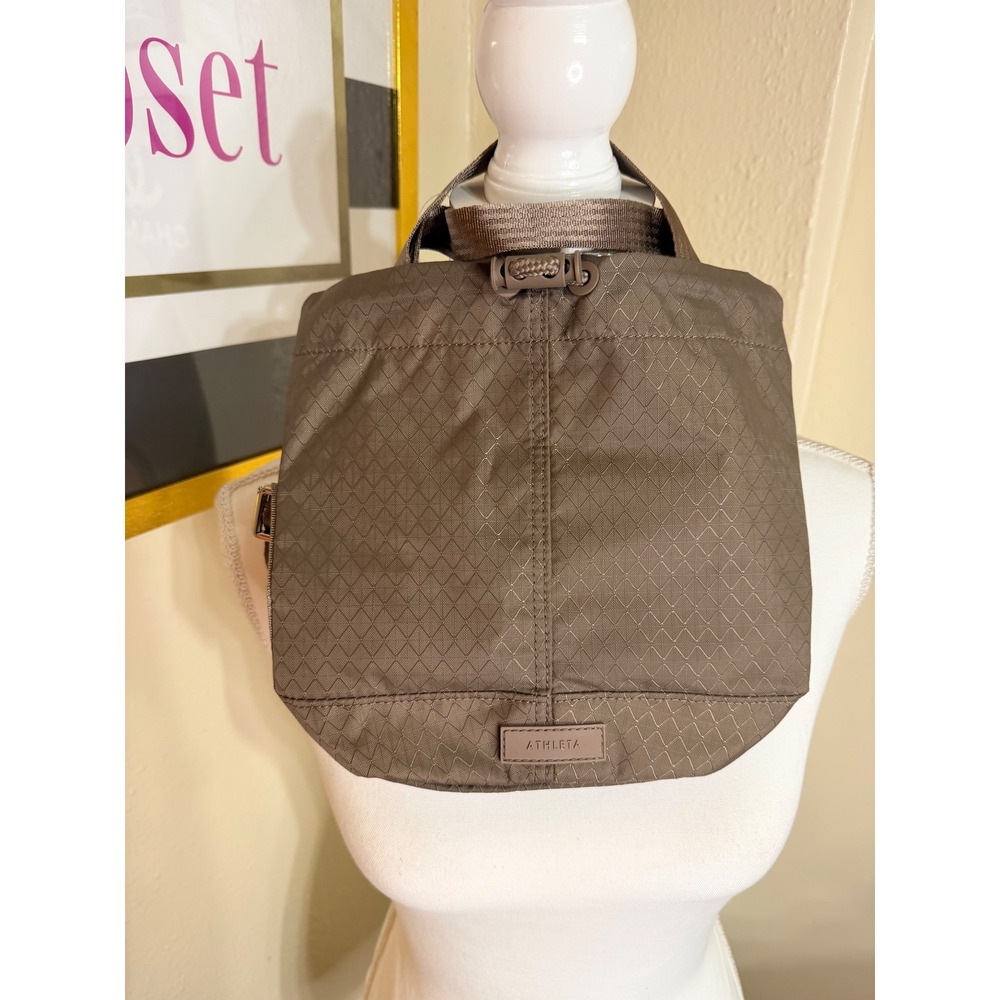 Athleta Olive Green Quilted Mini Backpack